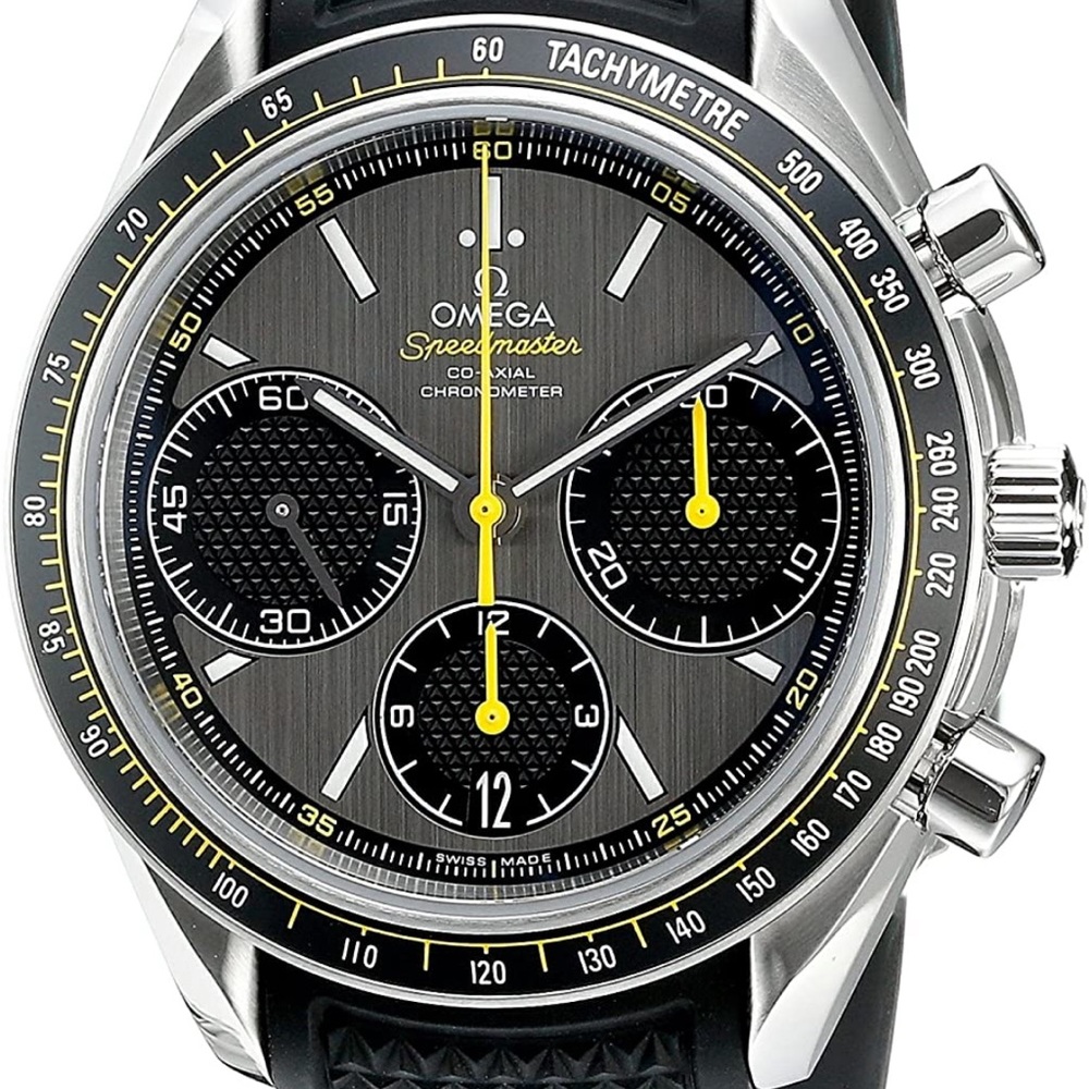 Omega Speedmaster Racing Grey Dial Black Rubber Mens Watch 32632405006001